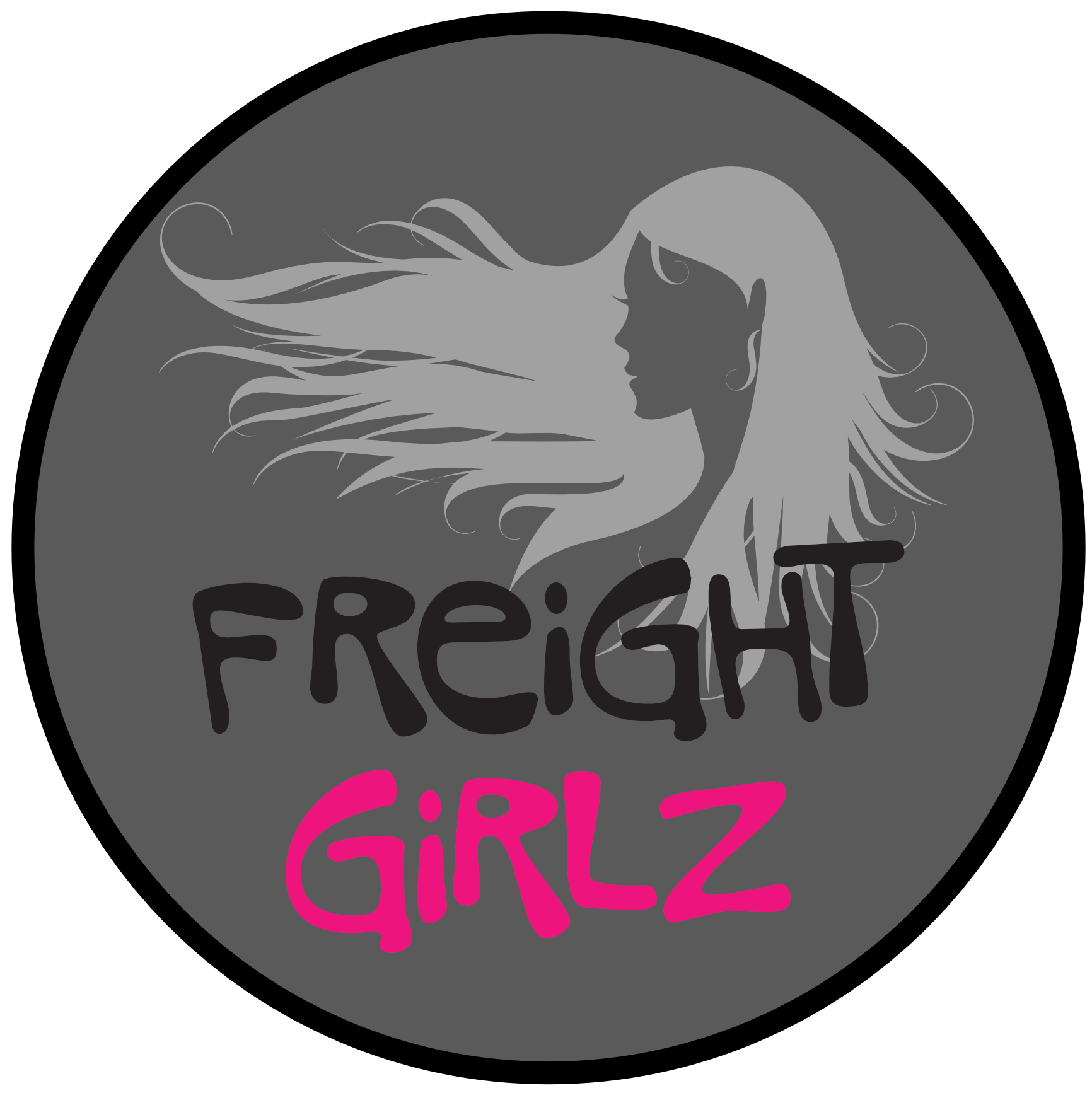 Freight Girlz Round Gray Logo - Truck Dispatch Services