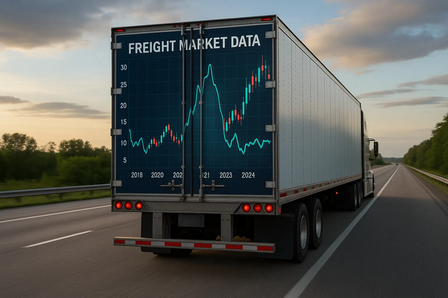 Spot vs Contract Freight Forecast 2025 2025 Freight Market Forecast - Truck with chart trailer