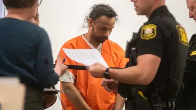 Harjinder Singh Escorted by Authorities After Florida Turnpike Crash Authorities escort Harjinder Singh after arrest in Florida Turnpike semi-truck crash