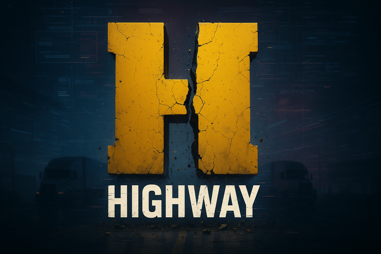 Fractured Highway logo concept showing a broken system for carriers and dispatch teams